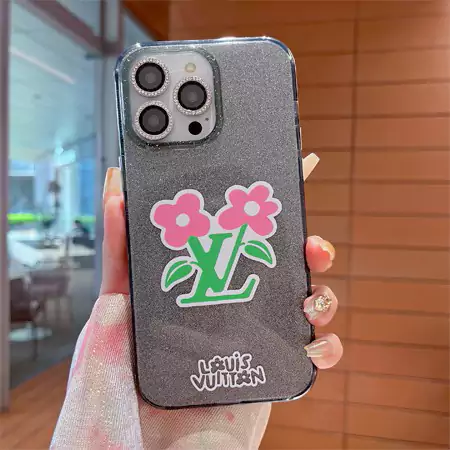 ルイヴィトン スマホケース iphone 15pro 大人気 花 キラキラ iphone16ケース TPU ソフトカバー耐衝撃通販