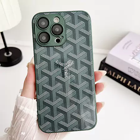 goyard iphone15/15promaxガラスケース モノグラム 亮面 防水 ブランドロゴ アイフォン16 16pro ケース