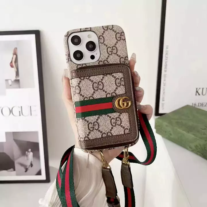 ファッション多機能メタルロゴGucci iphone 15 スマホケース耐衝撃レザー 斜めがけブランド柄グッチ iphone 6スマホケースカード収納