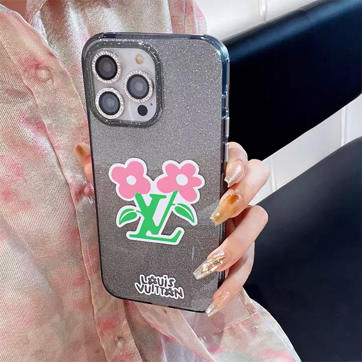 ルイヴィトン スマホケース iphone 15pro 大人気 花 キラキラ iphone16ケース TPU ソフトカバー耐衝撃通販