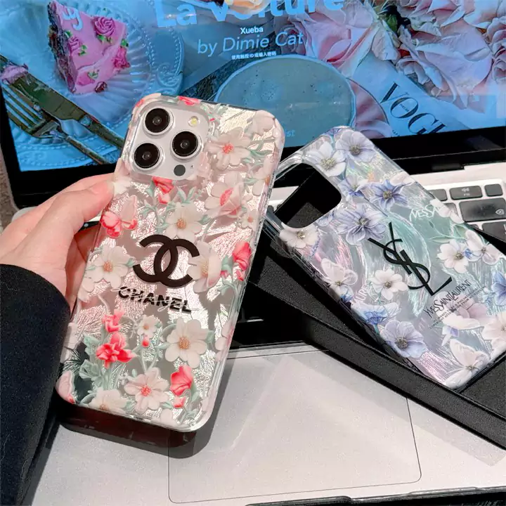 高级女性愛用ブランドロゴChanel iphone 16 ケース ファッション花柄シャネル iphone 15 TPU ソフトカバー  ブランドYSL iphone 16 スマホケース売れ筋