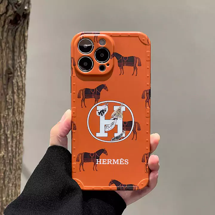 オレンジエルメス iPhone16 ケース  Hermes 16 Pro/16Plus/16 ProMax ケース ロゴプリントレンズ保護 