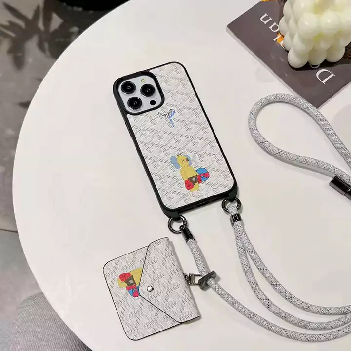 goyardブランドロゴiphone 16 携帯ケース、イヤホンケースセット/ゴヤール2-in-1ソフトシェル2個セット/ ストラップ付きgoyard iphone 15ケースアニメ