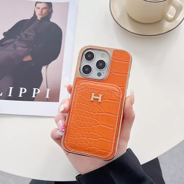 ワニ柄エルメス iphone16 ケース Hermes iphone16pro ケース ハイブランドカード 収納エルメス iphone15 ケース  人気 ブランドメタルロゴHermes iphone ケース 