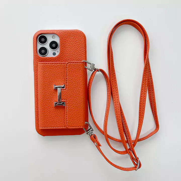 ♡Hermes  iPhone16 ケース 斜めがけ ショルダーライチテクスチャ皮製 iPhone15 スマホケース iphone116 Pro Max スマホケース 韓国風 ファッション♡