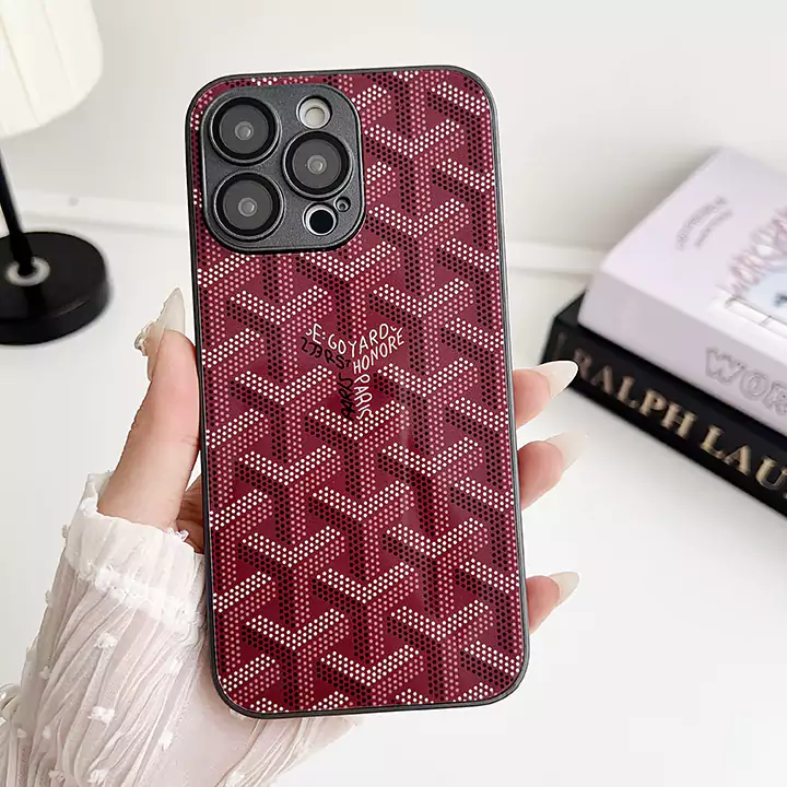 goyard iphone15/15promaxガラスケース モノグラム 亮面 防水 ブランドロゴ アイフォン16 16pro ケース